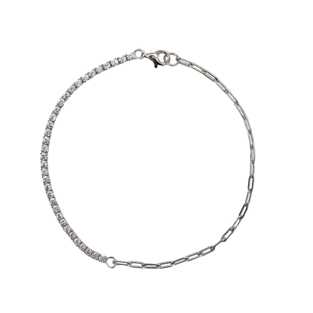 Half & Half Silver Bracelet