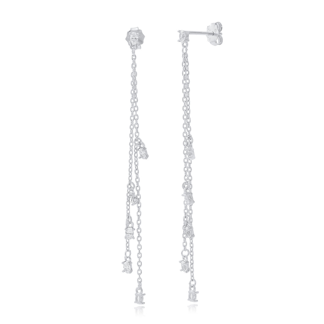 Silver Celeste Drop Earrings