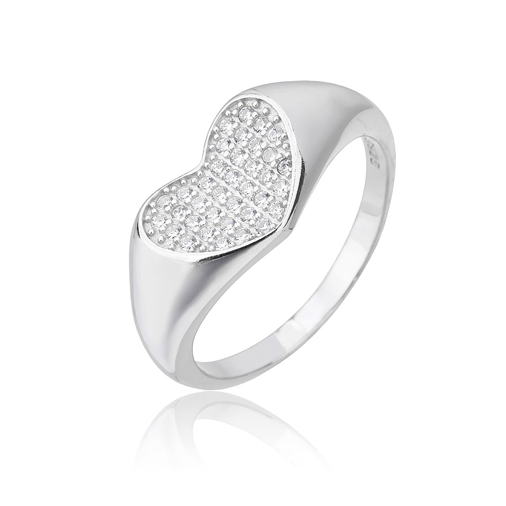 Bling Heart Silver Ring – Vitamin D Jewellery