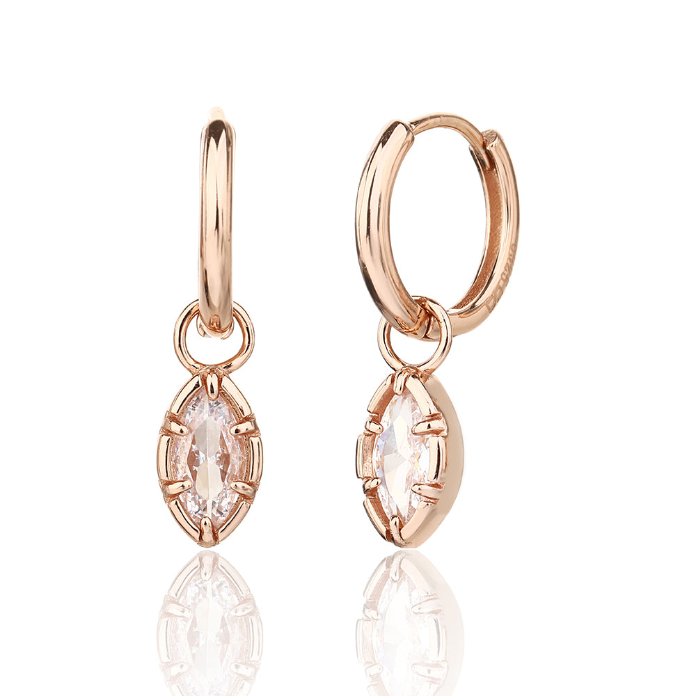 Rose Gold Crystal Drop Earrings