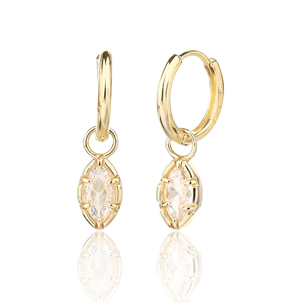 Gold Crystal Drop Earrings