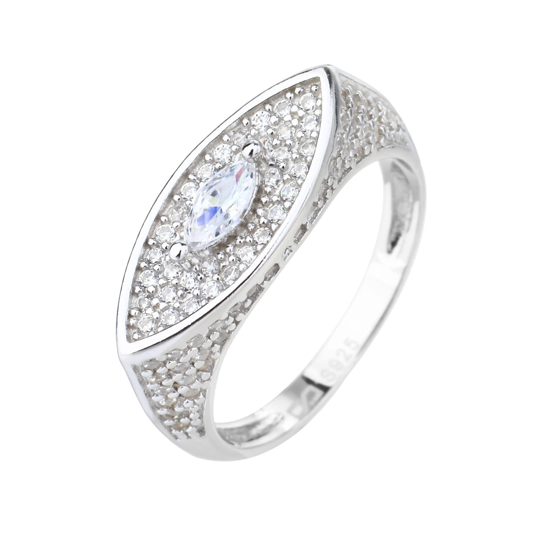 Silver Marquise Glow Ring