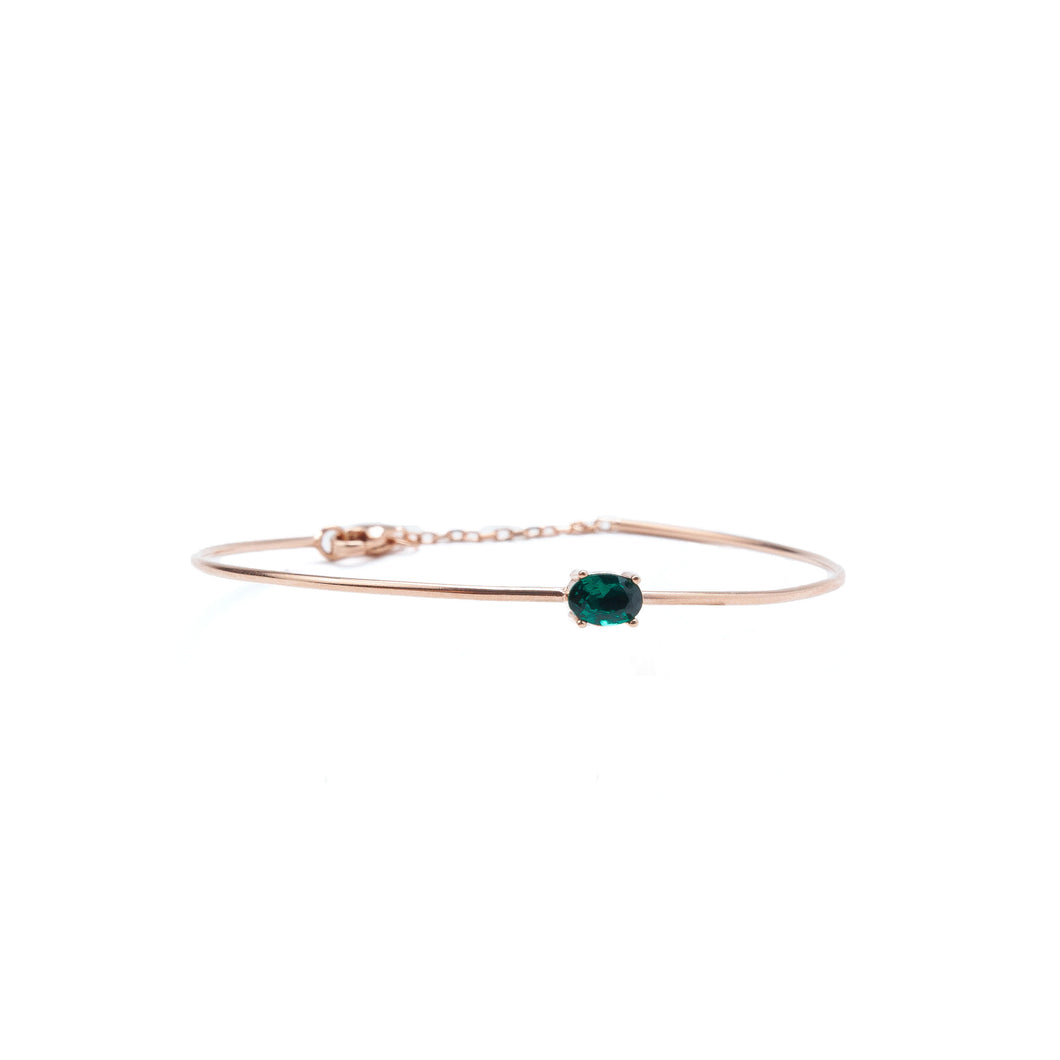 Rose Emerald Cuff Bracelet