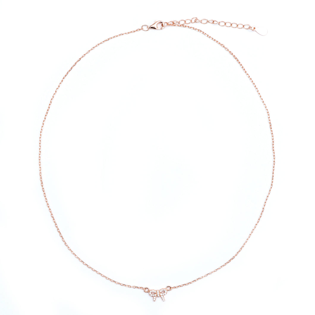 Rose Gold Bow Necklace