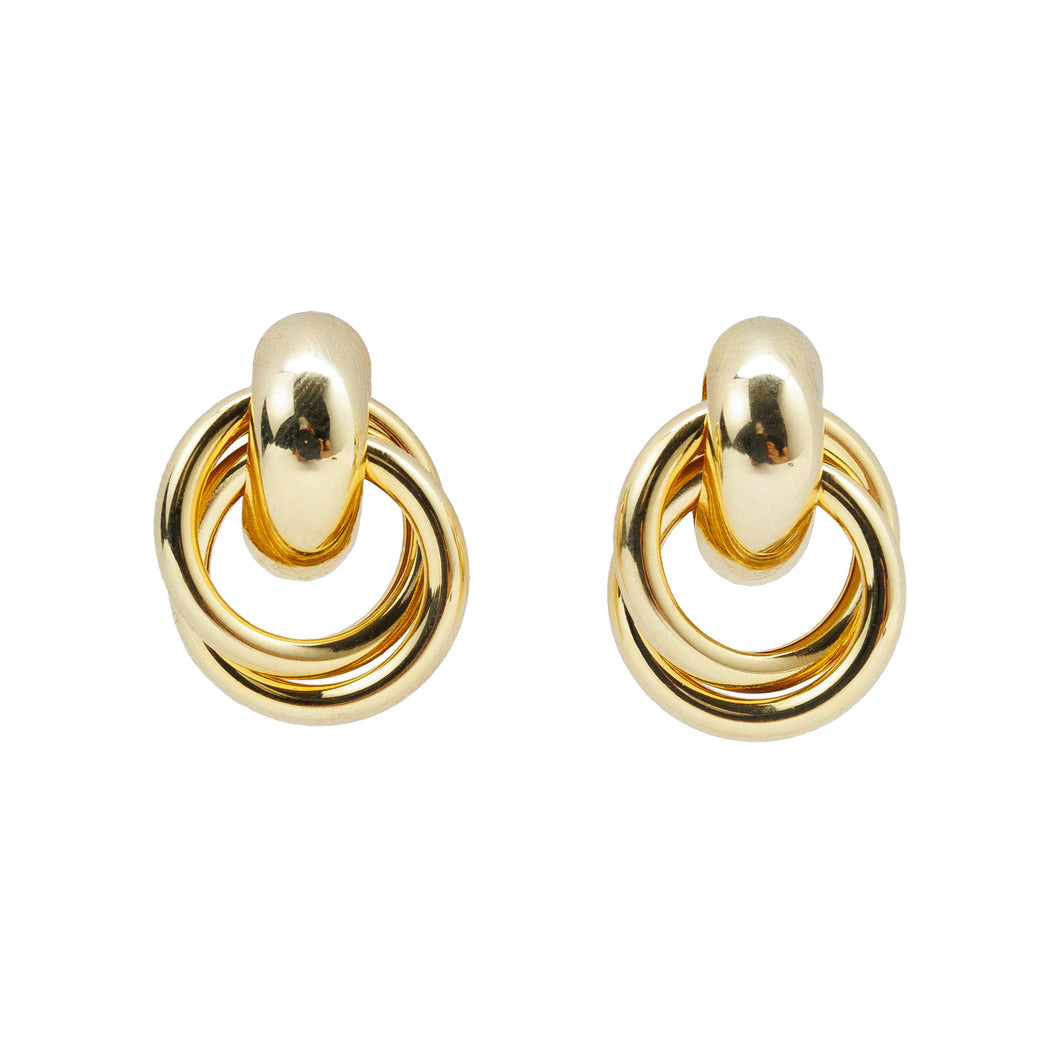 Double Circle Gold Earrings