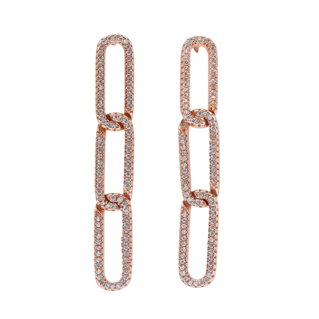 Rose Gold Triple Earrings