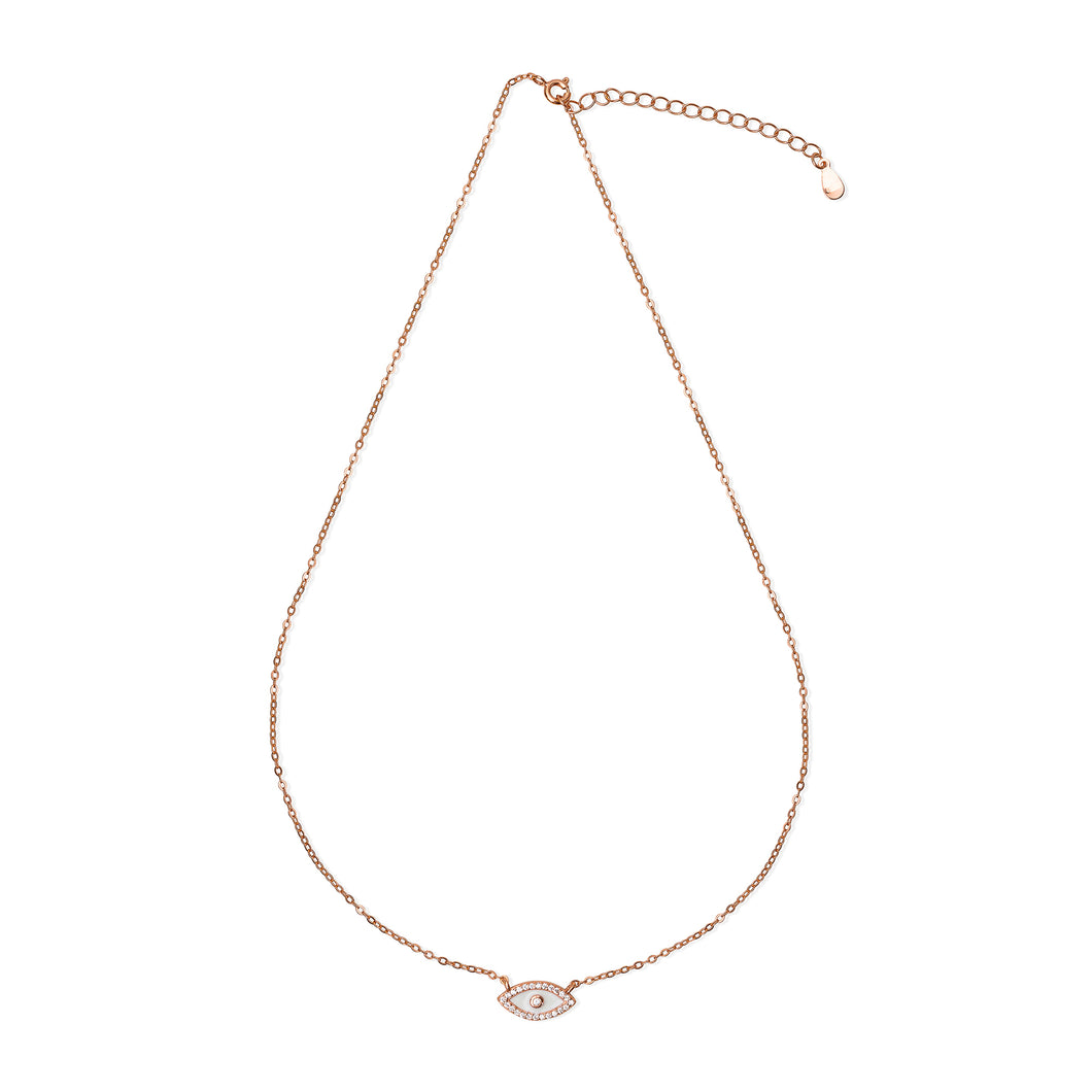 Rose Gold Evil Eye Necklace