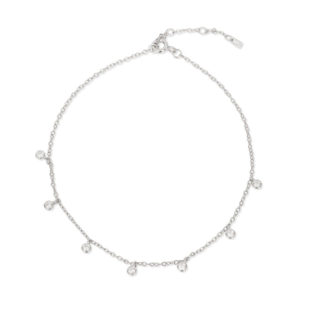 Silver Drops Anklet