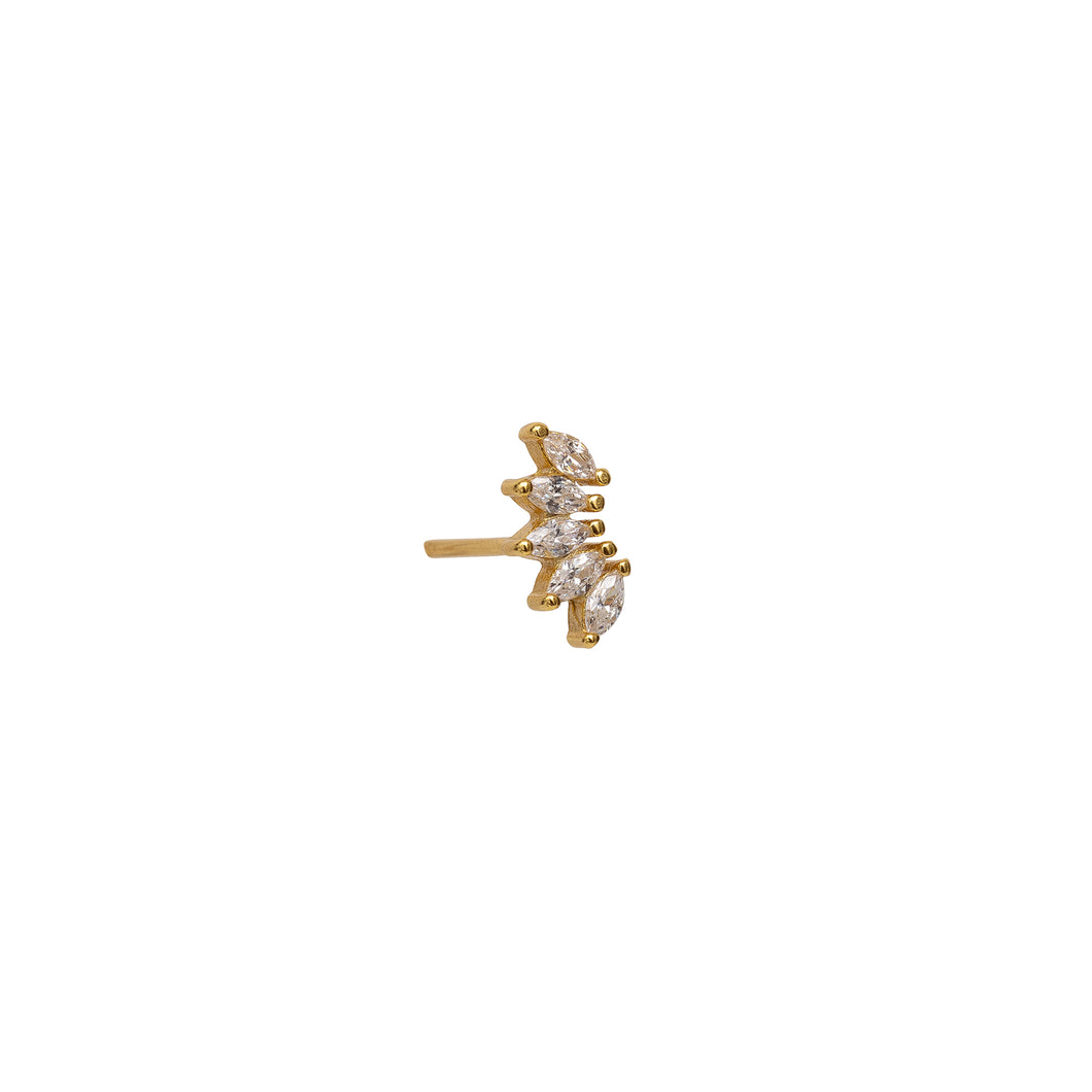 Gold Marquise Helix Earring