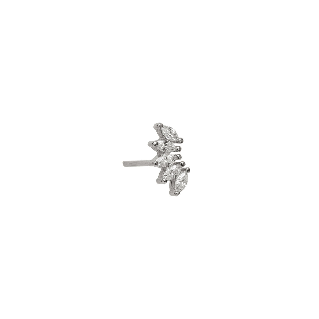 Silver Marquise Helix Earring