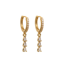 Load image into Gallery viewer, Gold Drop Hoop Earrings
