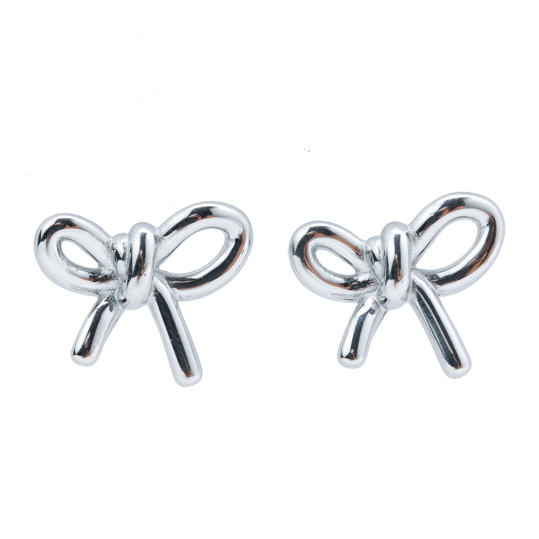 Silver Bow Earrings