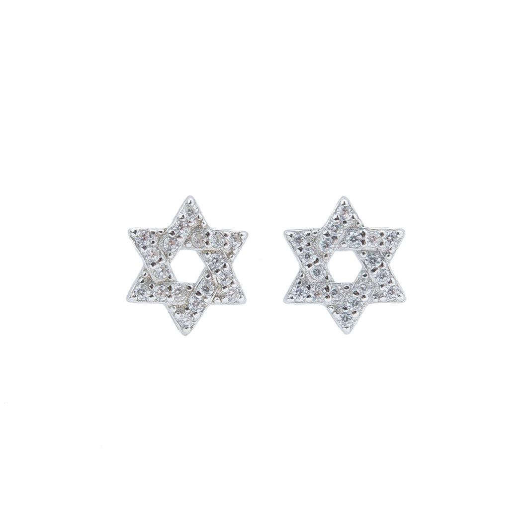 Star of David Silver Stud Earrings