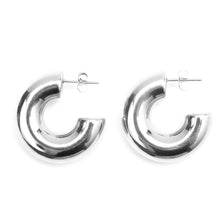 Load image into Gallery viewer, Chunky Silver Hoops
