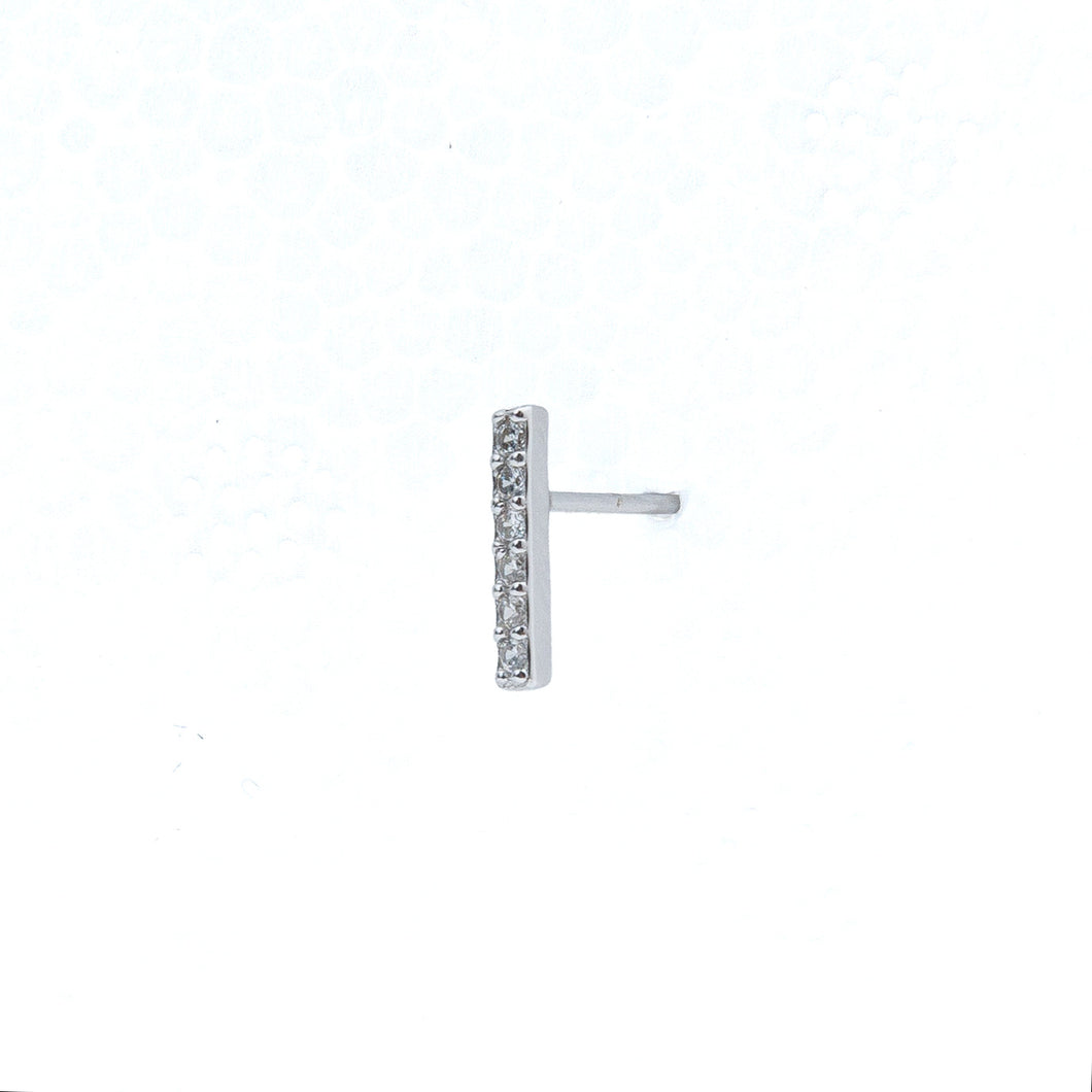 Silver Bar Stud Earring