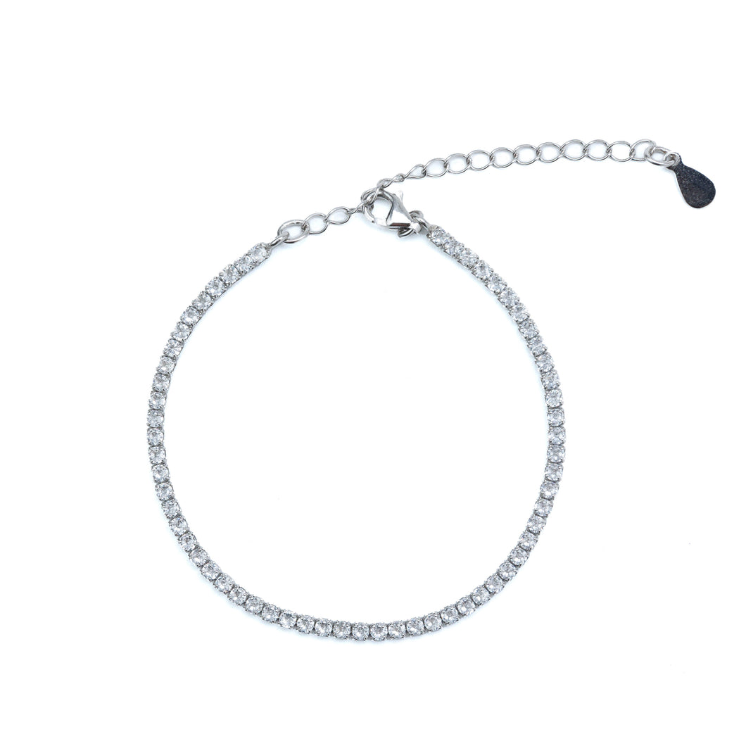 Classic Silver Tennis Bracelet