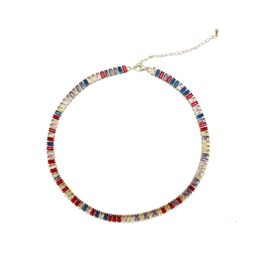 Rainbow Baguette Necklace