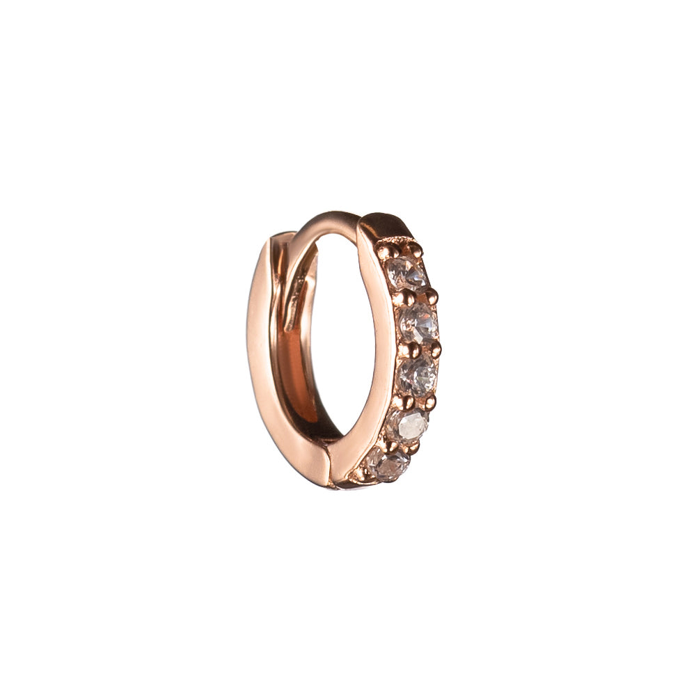 Single Rose Gold Mini Helix Hoop