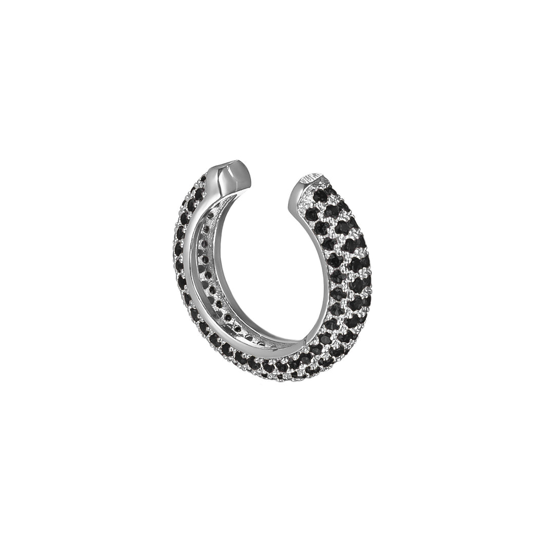 Midnight Silver Thick Huggie