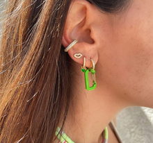 Load image into Gallery viewer, Lime Rectangle Earrings
