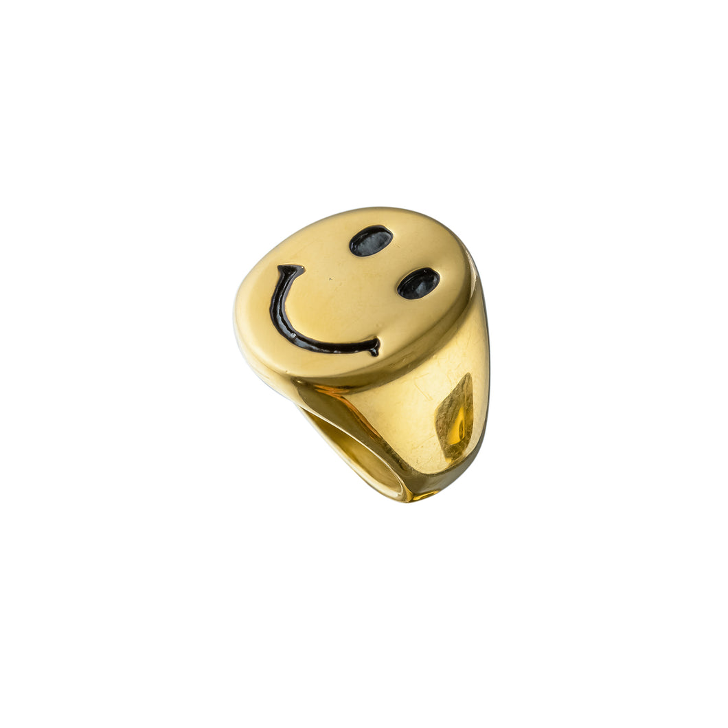 Smiley Chunky Gold Ring