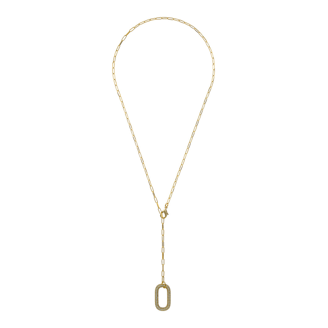 Tie Rectangle Gold Necklace