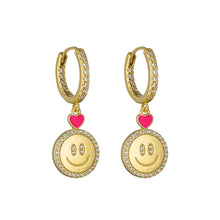 Load image into Gallery viewer, Rosy Gold Smiley Earrings
