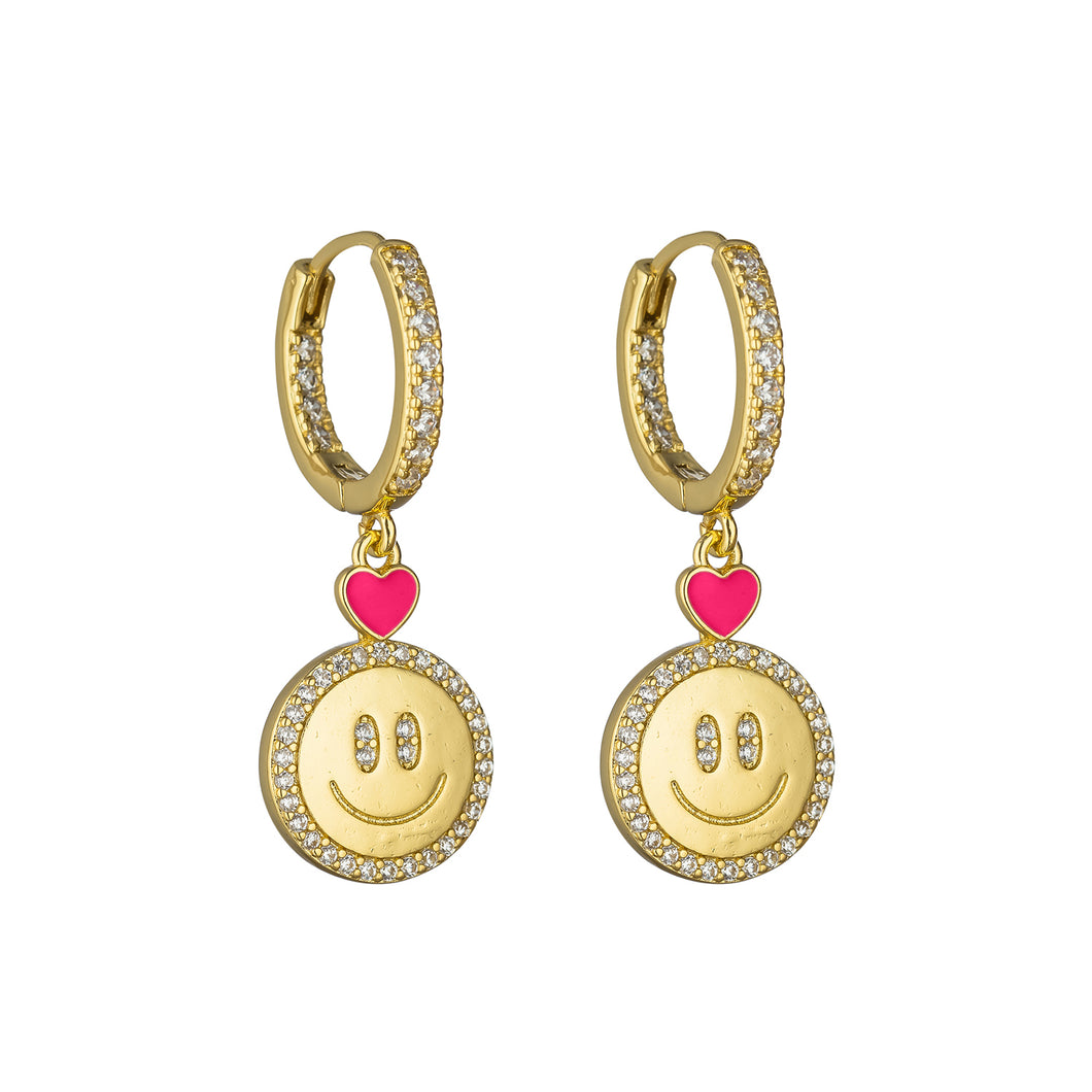 Rosy Gold Smiley Earrings