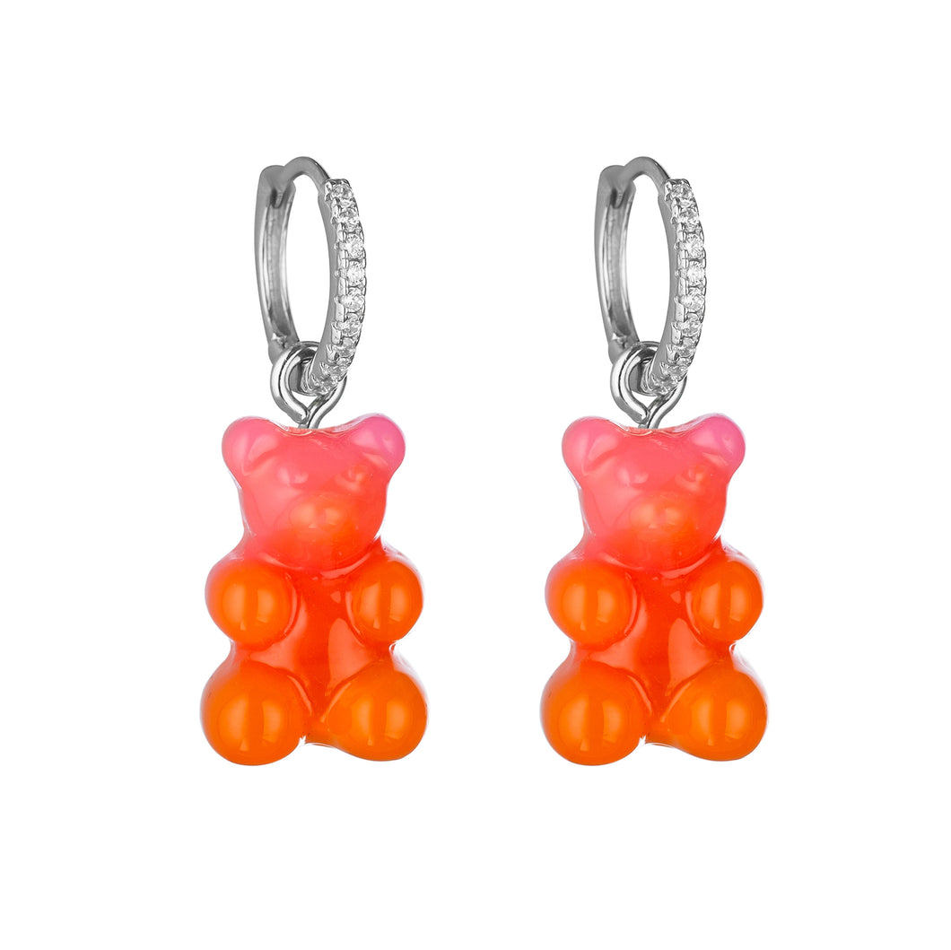 Electric Orange Gummy Bear Earrings