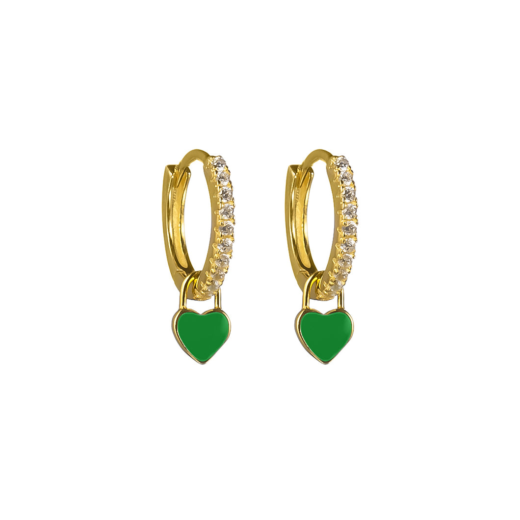 Evergreen Mini Gold Heart Hoops