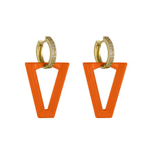 Load image into Gallery viewer, Pumpkin Spice Triangle Earrings
