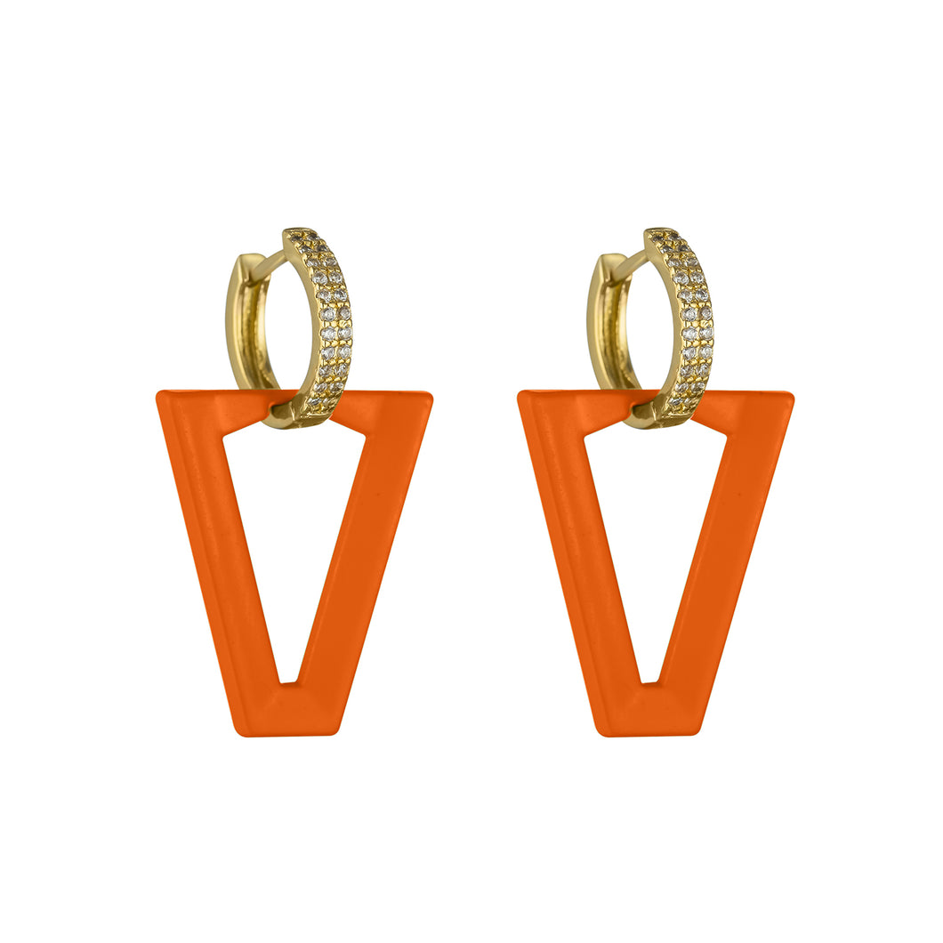 Pumpkin Spice Triangle Earrings