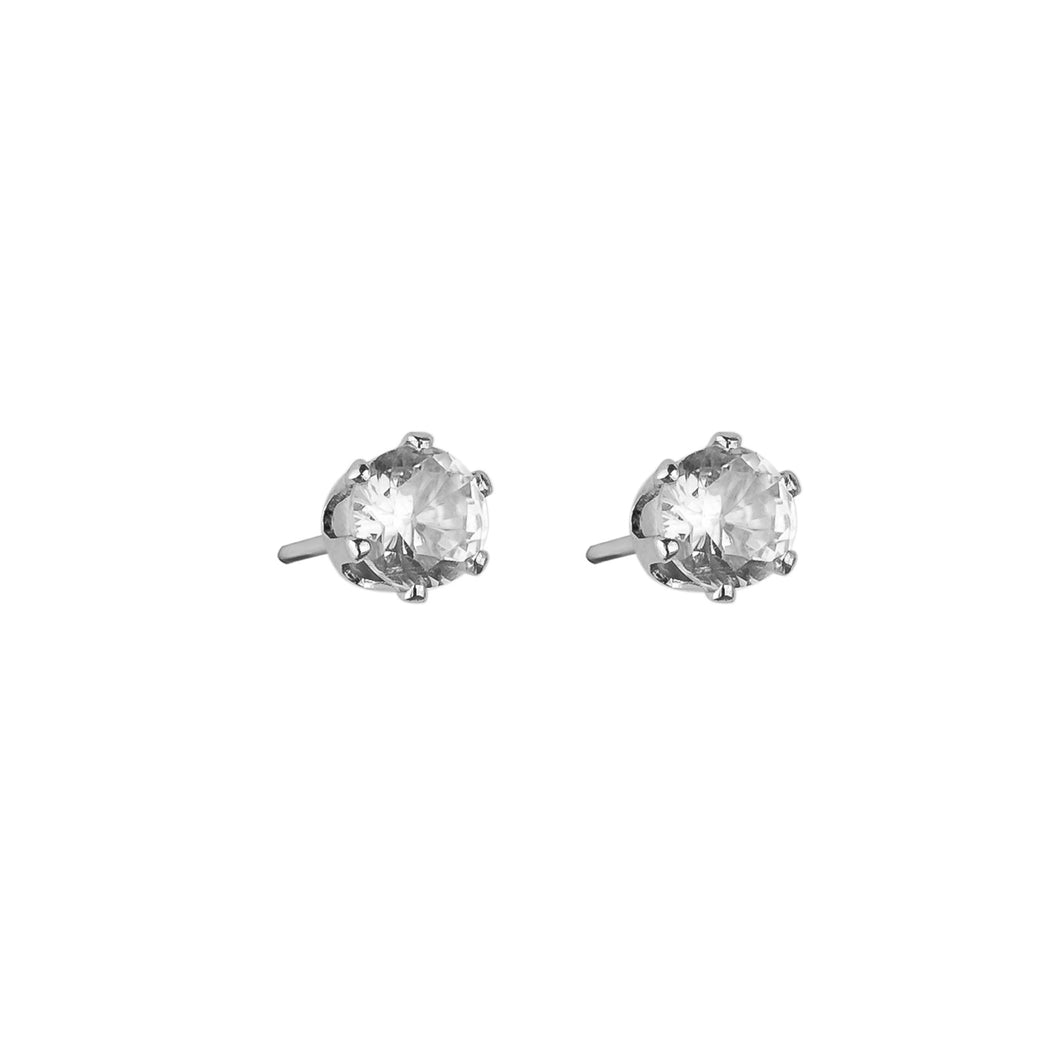 Small Silver Zirconia Stud Earrings