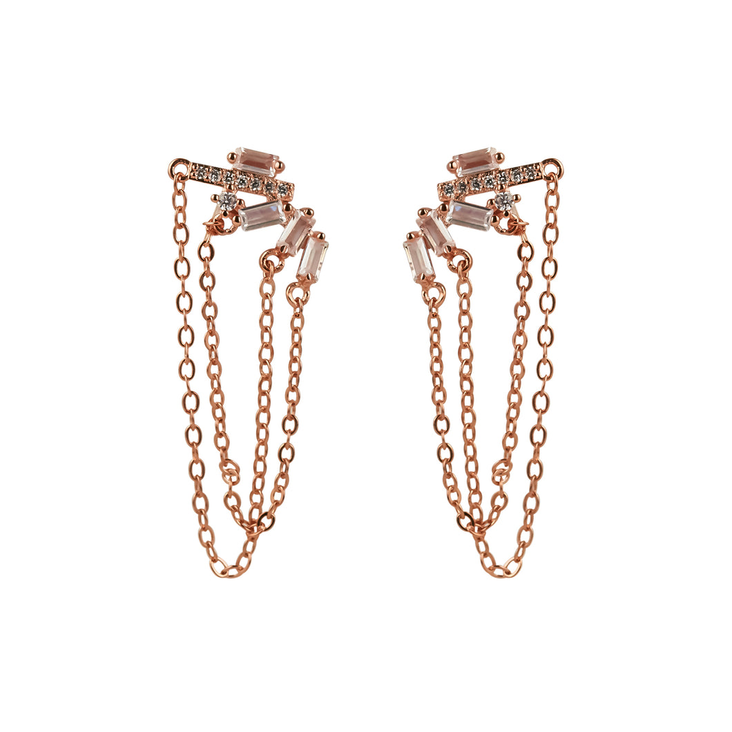 Rose Gold Crunchy Drop Earrings