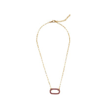 Load image into Gallery viewer, Gold &amp; Pink Rectangle Necklace
