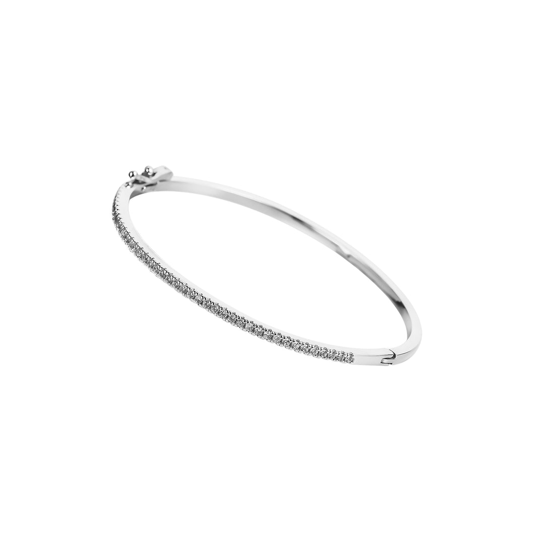 Silver Tennis Bangle Bracelet