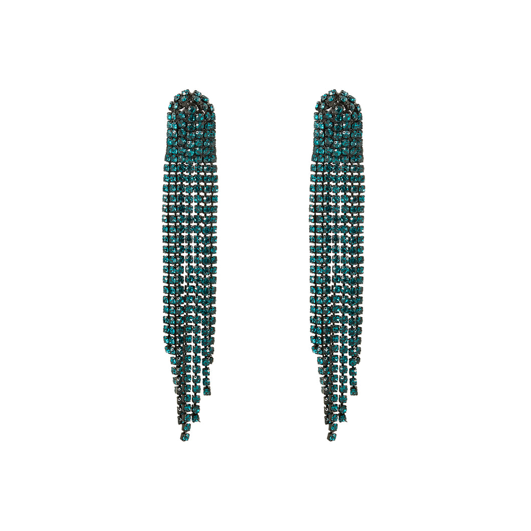 Royal Queen Green Crystal Earrings