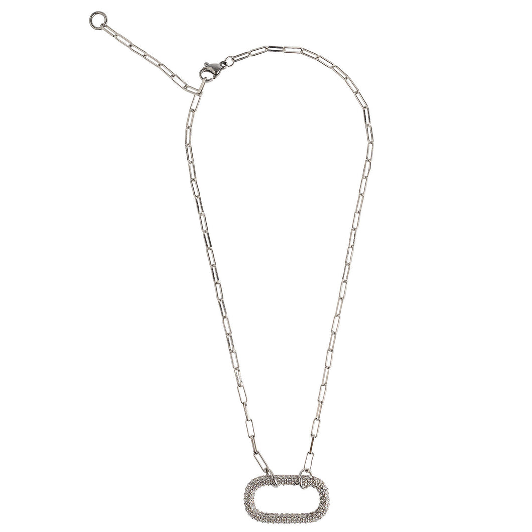 Silver Rectangle Necklace