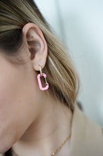 Load image into Gallery viewer, Baby Pink Rectangle Earrings
