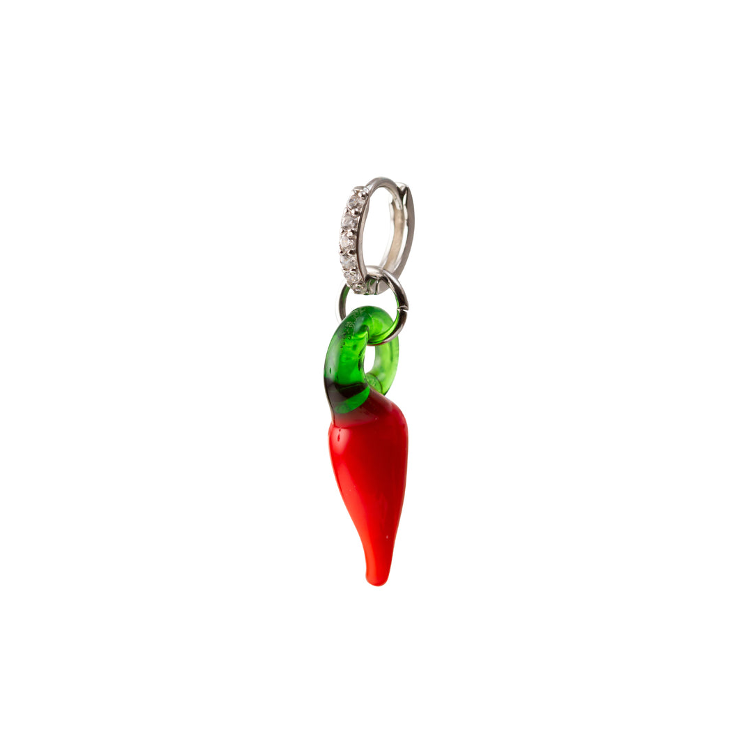 Silver Chilly Pepper Earring