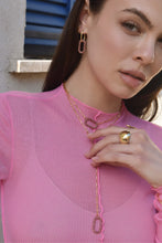 Load image into Gallery viewer, Gold &amp; Pink Rectangle Necklace
