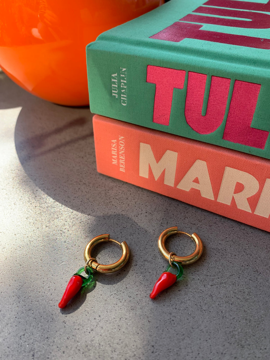 Gold Chilly Pepper Hoops